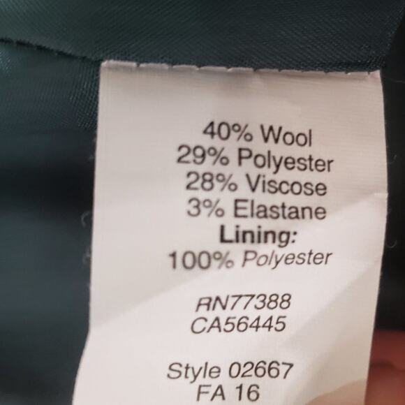 J. Crew Sheath Dress Women 4 Teal Green Wool Blend Career Sleeveless Pleated - Picture 6 of 10